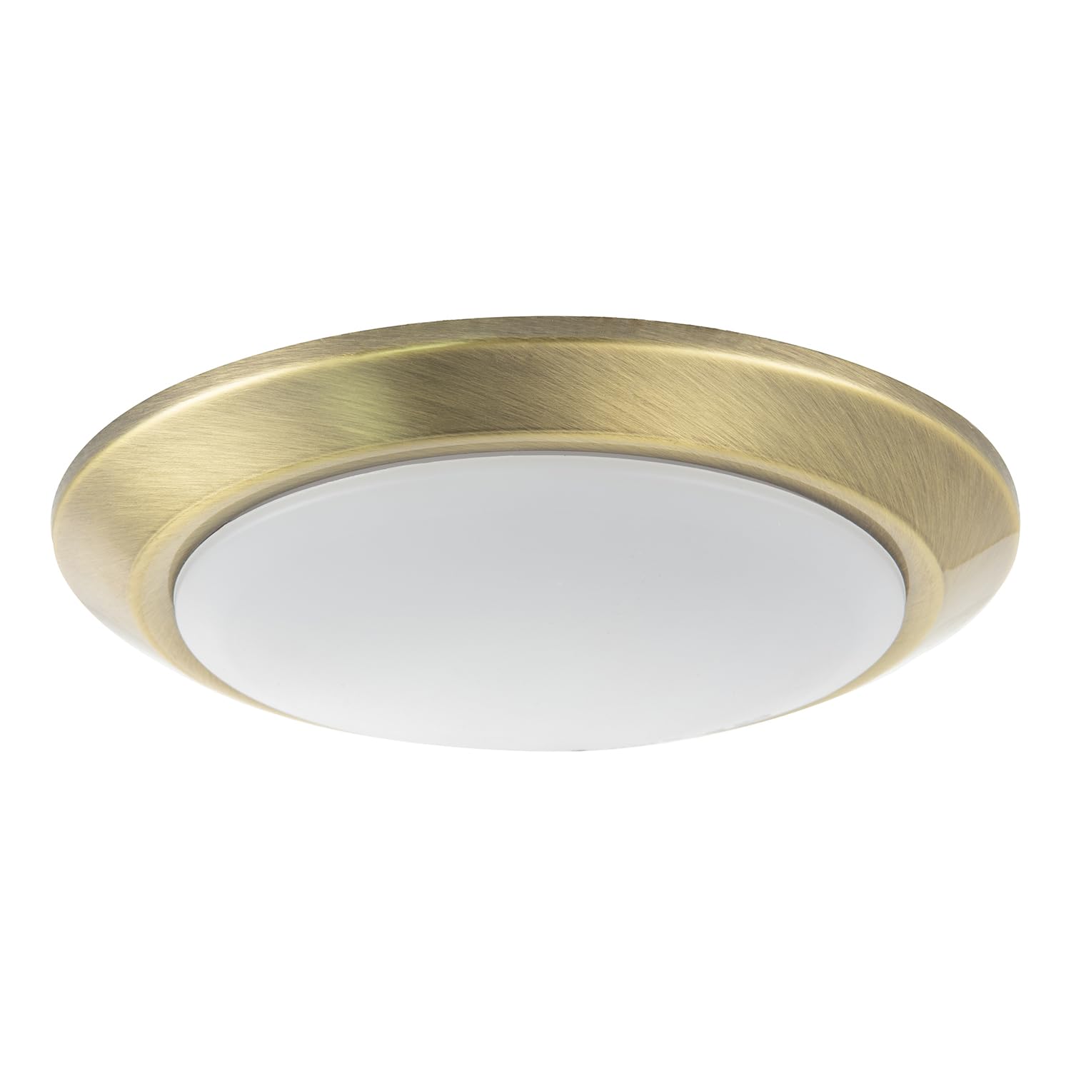B&Q -  Contemporary Antique Brass Flush Led Bathroom Ceiling Light Fitting