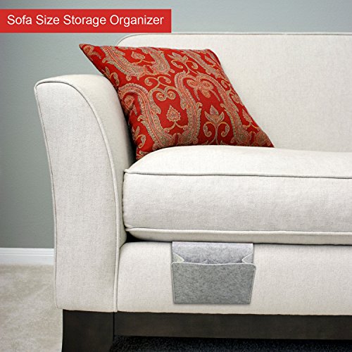 daite Bedside Pocket Storage Holder,Felt Bedside Caddy Storage Organizer Bed Caddy with 2 Small Pockets for Organizing Magazine Phone Small Things Home Sofa Desk Holder(Light grey) - Cosy Home Interiors daite Bedside Pocket Storage Holder,Felt Bedside Caddy Storage Organizer Bed Caddy with 2 Small Pockets for Organizing Magazine Phone Small Things Home Sofa Desk Holder(Light grey) - Image 2