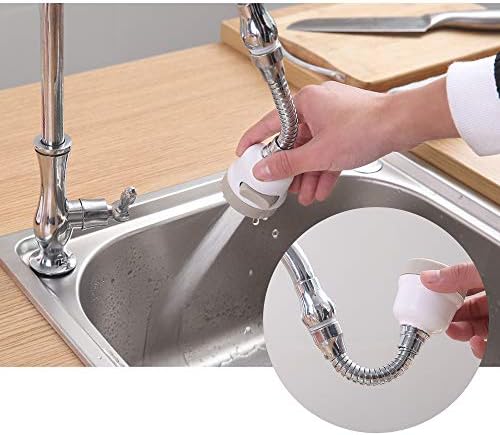 2 Pieces 360° Rotating Faucet Sprayer, Moveable Kitchen Tap Head, Swivel Water Saving Faucet, Water Filter Tap, Filtering Faucet Diffuser Kitchen Accessories, for Kitchen, Bathroom, Toilet(White)