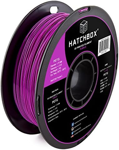 HATCHBOX PETG 3D Printer Filament, Dimensional Accuracy +/- 0.03 mm, 1 kg Spool, 1.75 mm, Purple