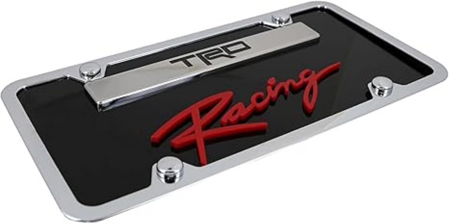Au-TOMOTIVE GOLD INC. Officially Licensed Black Acrylic License Plate Kit for Toyota TRD Racing