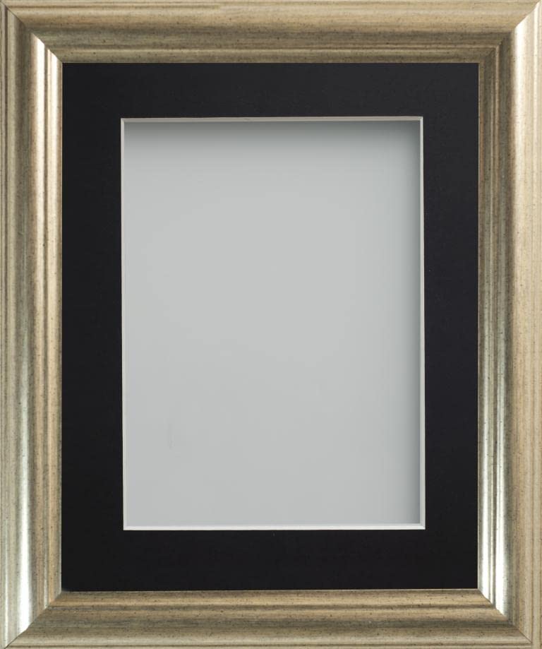 Frame Company Eldridge Silver 14x11 Frame, Black V-Groove Mount for A4 — image 1