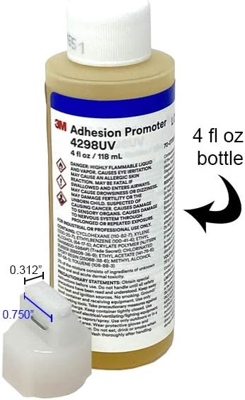 3M 4298UV Adhesion Promoter - Tape Primer 4 fl oz / 118 ml Bottle with 0.750" x 0.312" Felt Tip Applicator