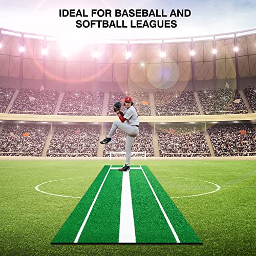 Softball Pitching Mat Softball Pitching Rubber Softball Pitching Mound With The Pitching Pad Antifade Antislip Softball Pitchers Mound For Outdoor Indoor Pitching Practice 10' X 3' Pitch Mat Green #TOP5