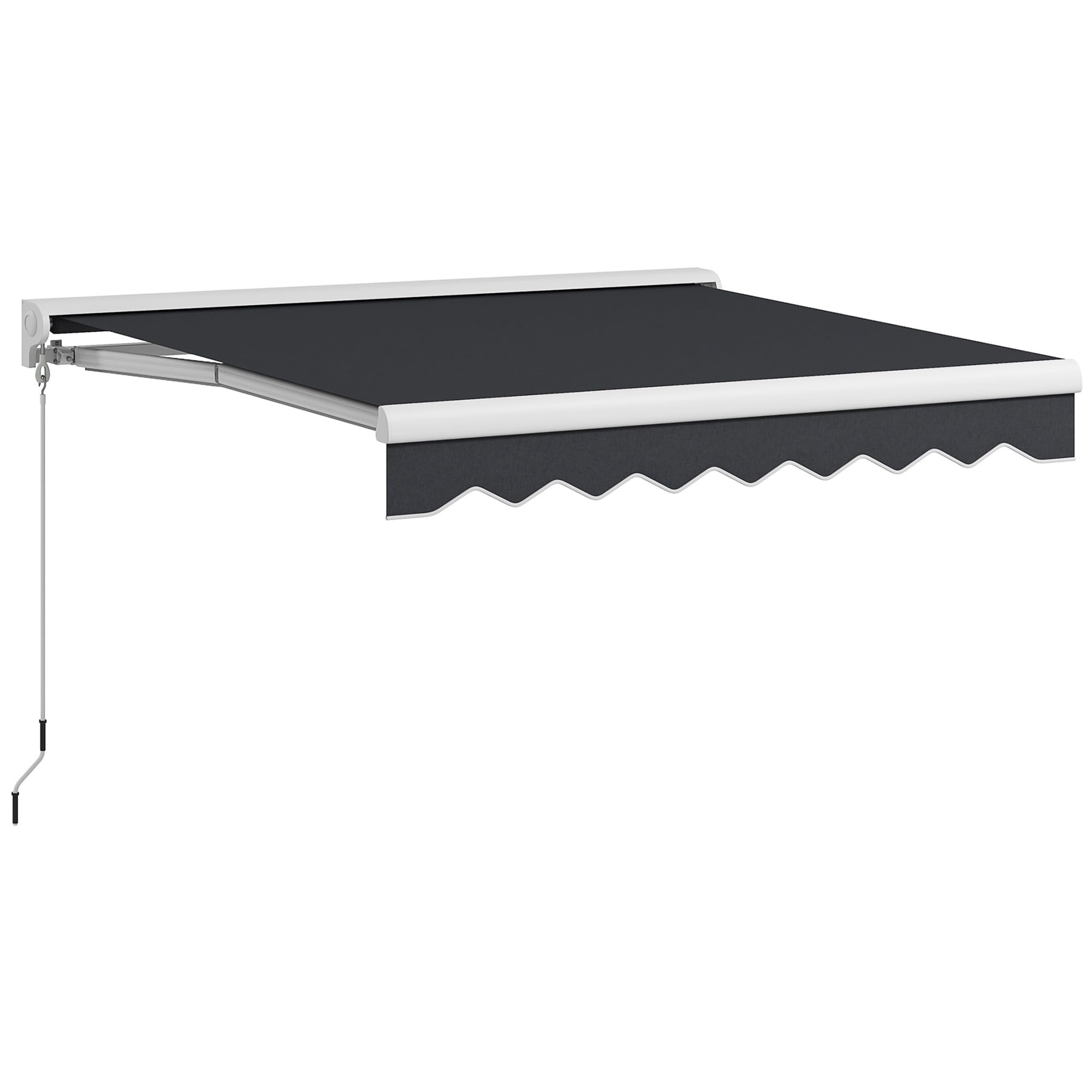 Outsunny Toldo Eléctrico Retráctil y Manual con Mando a Distancia 2,5x2 m Toldo de Exterior Terraza Enrollable con Manivela y Marco de Aluminio para Jardín Puerta Ventana Gris