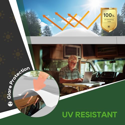 Image of RVGUARD RV Skylight Replacement, 18 inch x 34 inch Outer Dimension Skylight Fits All Standard 14 inch x 30 inch Openings, RV Skylight for Camper Trailer Fifth Wheel Truck, UV Resistant, Impact Resistant, White