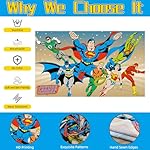 Superhero Backdrop Photography Background, Super Heros League Photo Booth Banner for Kids, Birthday Party Wall Decorations, Window Curtain Picnic Mat Outdoor Indoor Use - Image 3