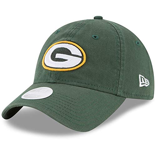 New Era Womens NFL Core Classic 9TWENTY Adjustable Hat Cap One Size Fits All (Green Bay Packers Green)