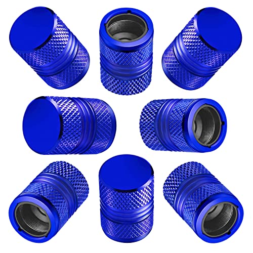 Image of Tire Valve Stem Caps for Car Tires Air Caps Cover 8 Pack Corrosion Resistant Premium Alloy Leak-Proof Universal for SUV Truck Motorcycle Bike Blue