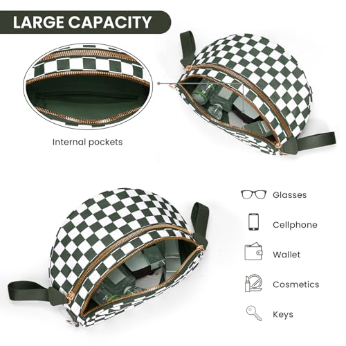 Spacious Bum Bags(Green)+Checkered Crossbody Purse(Green)4