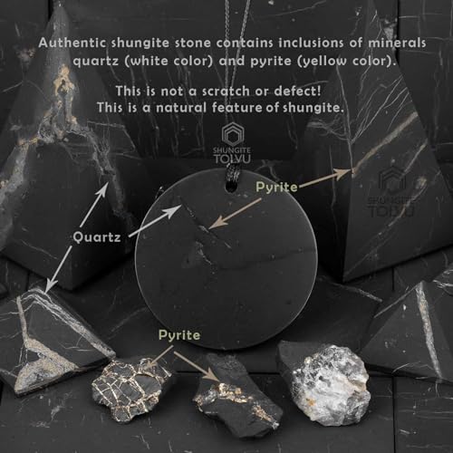 Shungite Necklaces - Various Geometric Shapes Pendants - Authentic Rare Stone2