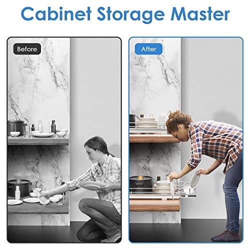 G-Ting Pull Out Cabinet Organizer, Heavy Duty Slide Out Pantry Shelves Sliding Drawer Storage For Home, Kitchen, Bathroom, 13.97" W X 20.98" D, Request At Least 15 Inch Cabinet Opening #TOP6