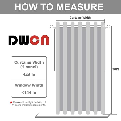Image of DWCN Blackout Curtain Panel for Bedroom - Thermal Insulated Energy Saving Grommet Total Privacy Drapery for Share Office, Room Divider Big Long Curtain (Black, W12' by L8', 1 PC)