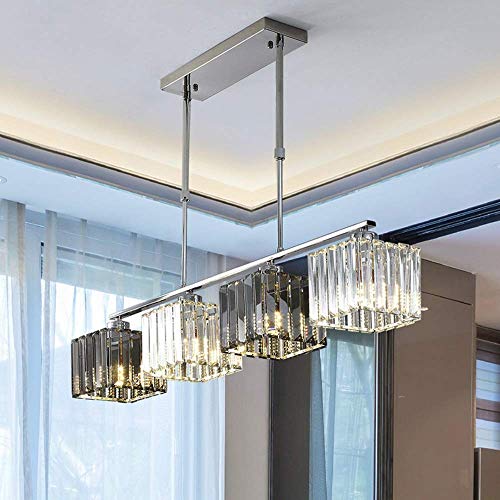 Plafonnier LED design en cristal rectangulaire pour sublimer l'ambiance de votre entrée