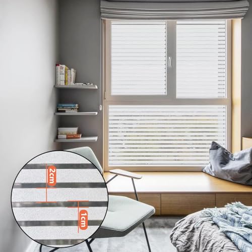 Película para ventana Donox con patrón rayado y protección UV 17.5x78.7 pulgadas miniatura 5