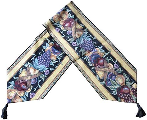 Manual Table Runner, Old World Italy Woven Tapestry with Tassels