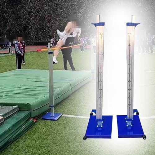 Portable High Jump Standards Pole for Track and Field, Moveable Base High Jump Stand 30-230cm, Athletic Jumping Training Equipment