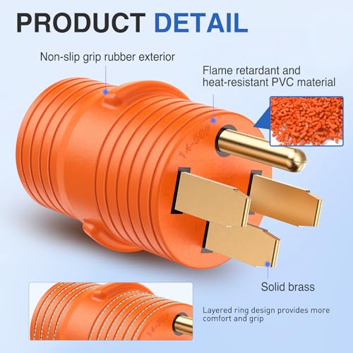 Image of Nilight 50 Amp to 30Amp RV Power Adapter 14-50P to TT-30R