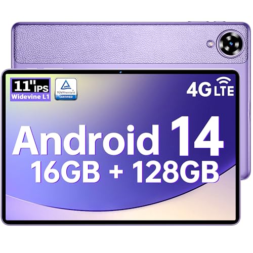 OUKITEL OT11 Tablet 11 Inch Android 14, 16GB+128GB (TF 1TB), 8000mAh Battery, Dual SIM 4G LTE/5G WIFI Tablet, 13+5MP Camera | Stylus Pen | Widevine L1 | Face Unlock | IPS | GPS | OTG
