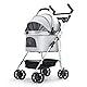 Siairo Hundewagen 3 in 1, Haustiere Buggy für mittelgroße Hunde, Faltbarer Hundebuggy bis 20kg, Haustiere Transportbox, Hundewagen mit abnehmbarem Carrier Autositz und Nahrungsmittelfach