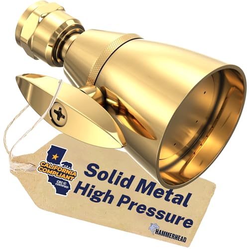 HammerHead Metal High Pressure Shower Heads 2 Inch Flow Boosting Showerhead