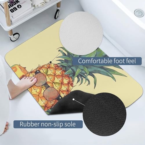 Tapis absorbant l'eau et antidérapant avec motif ananas rigolo pour entrée séchante - 5