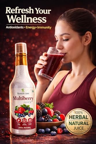 Image of Multiberry Juice 1000ml Herbal Natural Drink with Blueberry Acai Berry Goji Noni Amla Ashwagandha Green Tea Mixed Fruit Wellness Beverage for Men & Women.