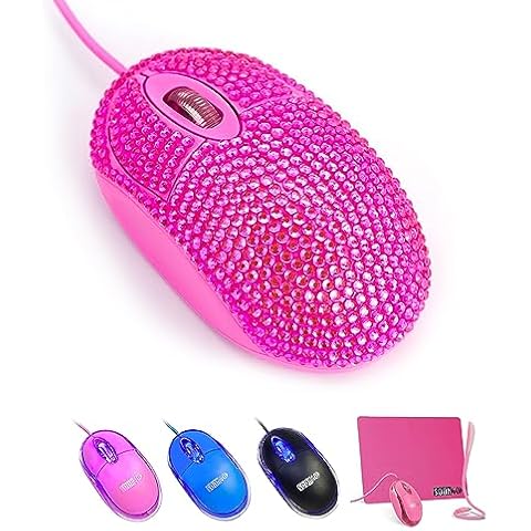 SOONGO Pink Crystal USB Optical Mouse Cover
