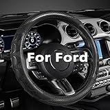 GIANT PANDA Car Steering Wheel Cover for Ford Escape Edge EcoSport Bronco Sport Explorer,3D Sporty Design,Gray