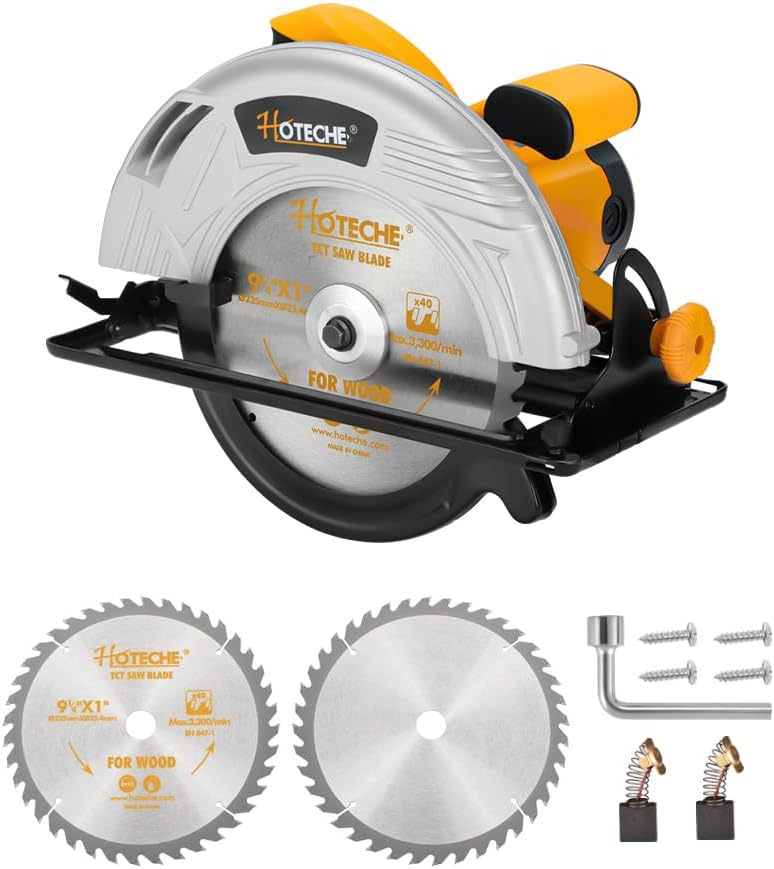 9-Inch Circular Saw 3-HP Heavy Duty Portable Table Saw with Saw Blade for Desktop Use