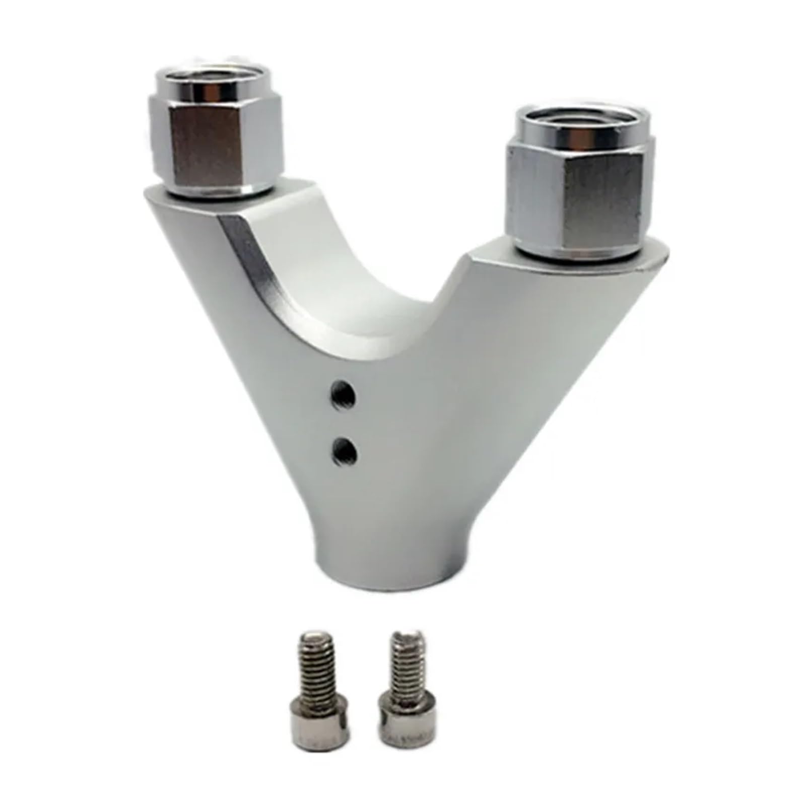 Kogedss Women's Sliver Aluminum 044 Twin Dual Fuel Pump Bracket Billet Y Block Surge Tank Adapter -8An -10 Fuel Supply System(Sliver)