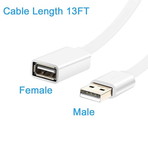 Miniatura 2 de SIOCEN Paquete de 2 cables de extensión de alimentación USB de 13 pies para cámara Wyze, WyzeCam Pan, YI Cam, YI Dome Home, Oculus Go, Kasa, cámara