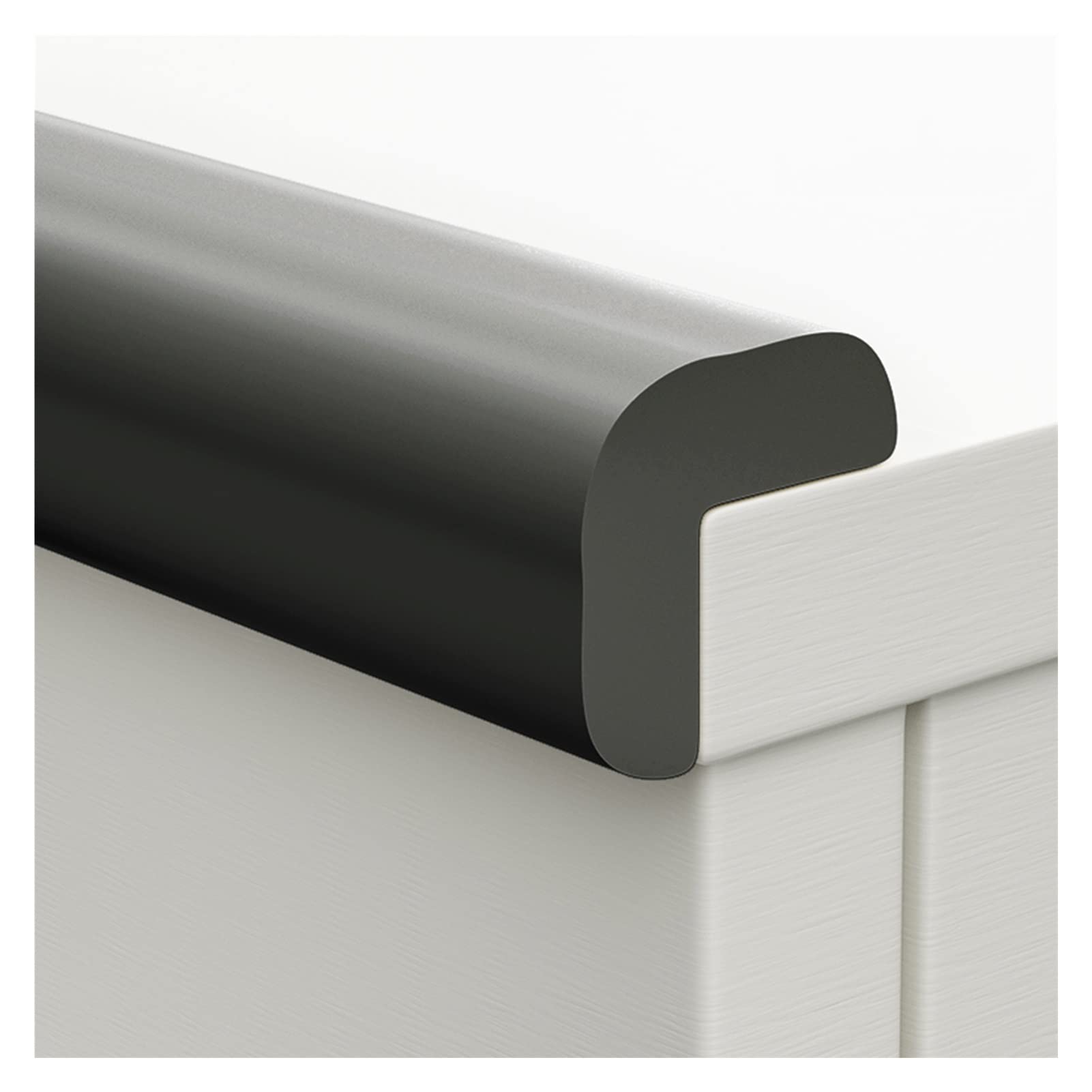 Mousse de protection de bord de table profilé en L noir pour meuble 5m