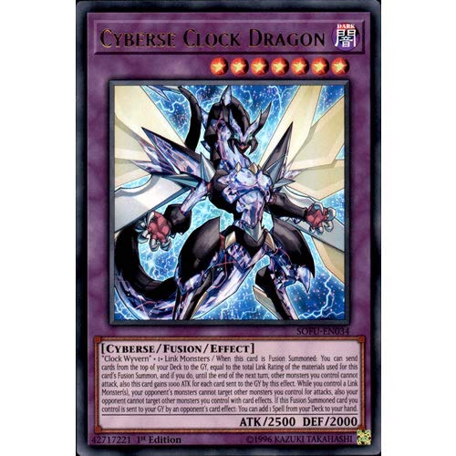 SOFU-EN034 1st Ed Cyberse Clock Dragon Ultra Rare Card Soul Fusion Yu-Gi-Oh Single Card