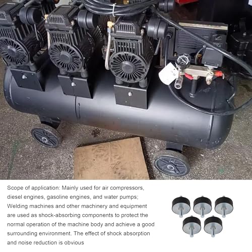 50x20mm Gummi Schwarz Doppelschraube Silentblock M10 Anti-Vibration Halterung für Industrie 5er Set