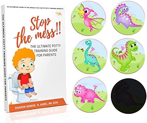 Magic Potty Training Stickers Pack - Potty Training Seat Magic Sticker | Girl Dinosaur Toddler Potty Training Toilet Sticker | 5Pack w/Potty Reward eBook | Use w/or W/Out Potty Chart or Watch
