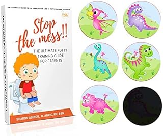 Magic Potty Training Stickers Pack - Potty Training Seat Magic Sticker | Girl Dinosaur Toddler Potty Training Toilet Sticker | 5Pack w/Potty Reward eBook | Use w/or W/Out Potty Chart or Watch