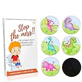Magic Potty Training Stickers Pack - Potty Training Seat Magic Sticker | Girl Dinosaur Toddler Potty Training Toilet Sticker | 5Pack w/Potty Reward eBook | Use w/or W/Out Potty Chart or Watch