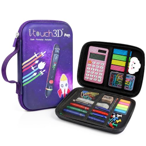 Image of WOL 3D Cartoon Printed Pencil Case with Compartments | Large Capacity Stationery Organizer Zipper Pouch, Water-Resistant Pen Holder for Girls, Boys, Kids, School, Travel & Office Use - Purple