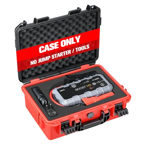 Image of Case for NOCO Boost X GBX75 GB70 - Waterproof Carrying Box with Custom Foam | for 2000A /2500A UltraSafe Jump Starter Charger Cable Accessories, Portable Storage Box for Emergency Travel Trip, Case Only