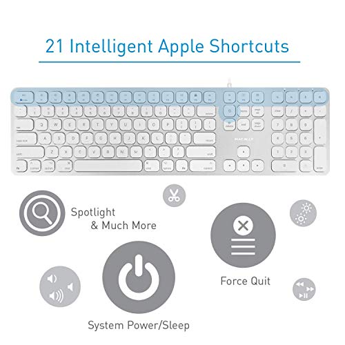 Macally Wired Mac Keyboard and a Silent Mouse with Adjustable DPI, Upgrade Your Workspace