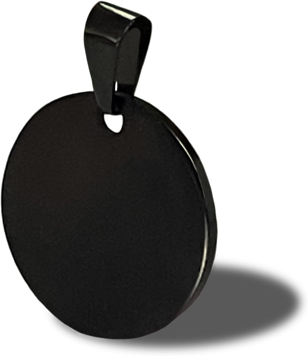 TSJ Stamping Blanks Round Metal Charms 10 PCS, Stainless Steel Blank Stamping Tags with Hole, 1 Inch (25mm) Black Punched Circle Disc