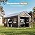 10x20ft Heavy Duty Carport, Reinforced Frame, Weatherproof Canopy with Roll-up Ventilated Windows & Sidewalls, Easy Assembly Portable Car Shelter for Garage/Storage/Party