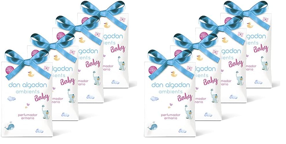 Don Algodon Ambients - Ambientador Armario Baby. Sobres Perfumados, saquitos para armarios y cajones. 13 g, 4 ud. (Paquete de 2)