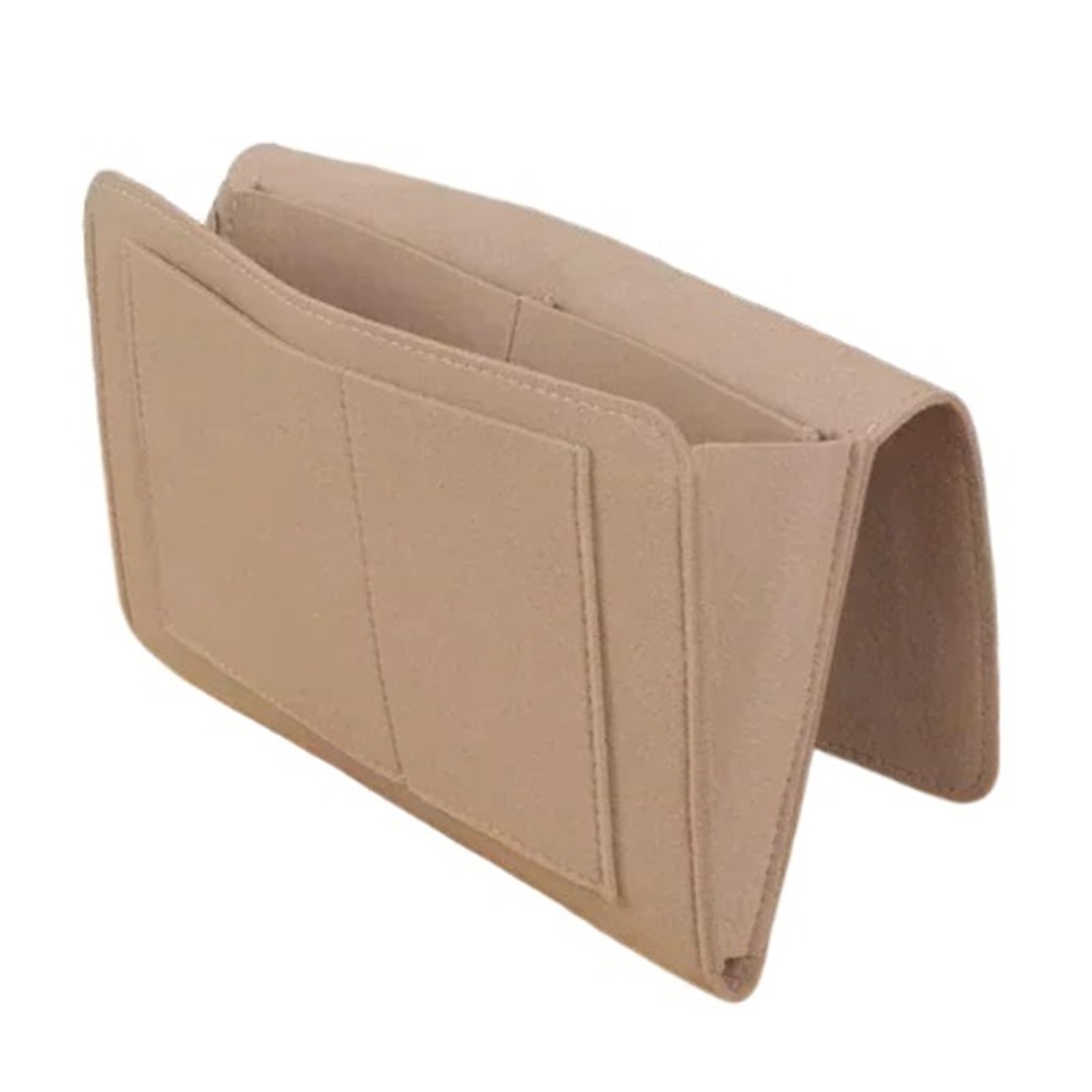 BDFJEDS Couch Armrest Organizer 1pc Felt Bedside Storage Bag Pouch TV Remote Control Hanging Caddy Couch Sundries Organizer Bed Holder Pockets Sofa Accessories(Cream,32X22X10cm)