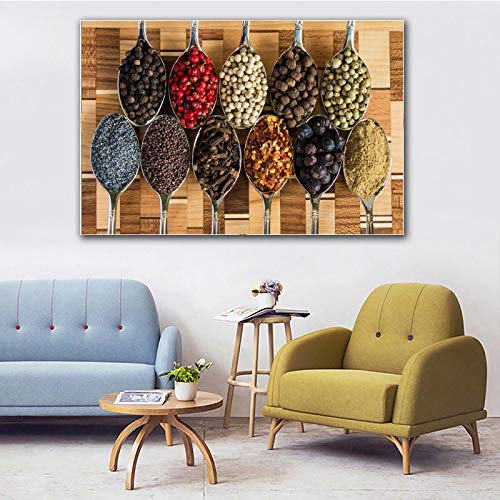 Cuisine peinture mur art toile épices affiche moderne grande taille 60x90cm