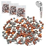 LLMSIX 3 Packs Replacement Shower Filter Beads Four Color Replace Mineral Bead Stone Ball Handheld Showerhead Replacement Stones Replacement Anion Mineral Shower Head Bead for Filtered Shower Head