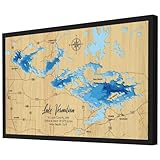 Personalized 3D Lake Vermilion Wood Map - Lake Depth Map Art - 9-Layer Nautical Decor - Rustic Wall Art for Lake House, Cabin - Gifts for 5th Anniversary, Father’s Day, Christmas, Housewarming
