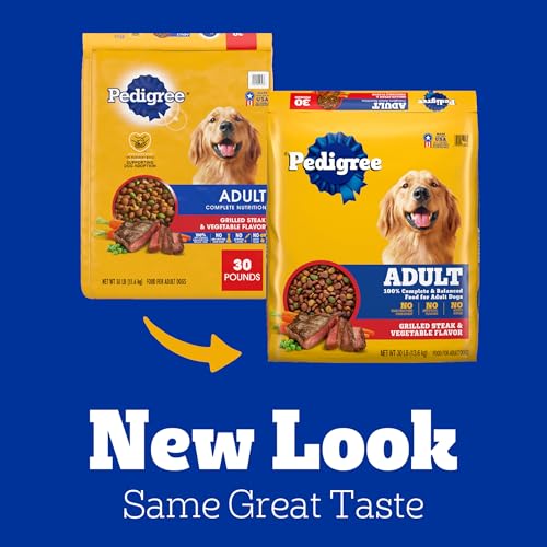 Pedigree Complete Nutrition Adult Dry Dog Food, Grilled Steak & Vegetable Flavor, 30 lb. Bag
