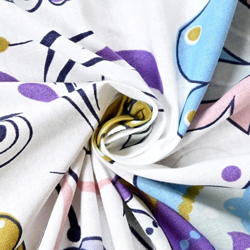 Image of Divine Casa 144 TC 100% Cotton Single Bedsheet for Single Bed with 1 Pillow Cover | Soft Breathable Comfortable Cotton Bedsheet Set for Bedroom & Guest Room | 145 x 223 cm (Purple Blue, Floral)